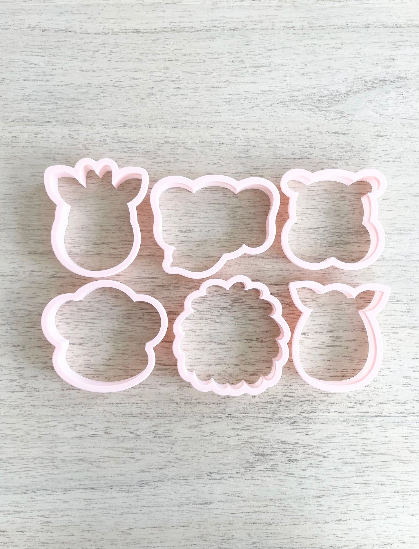Giraffe, Elephant, Hippo, Monkey, Lion, or Zebra Faces Cookie Cutter