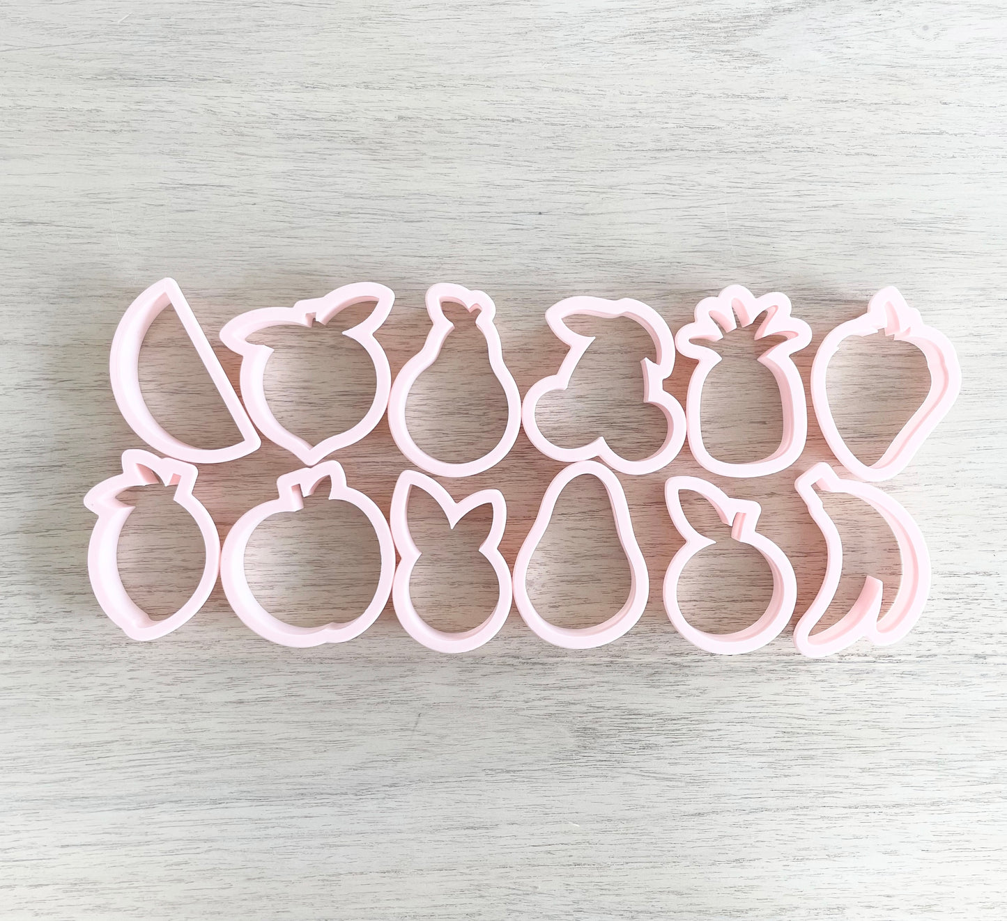 Fruit Cookie Cutters, Watermelon, Peach, Pear, Cherry, Pineapple, Strawberry, Lemon, Apple, Blueberry, Avocado, Orange, Banana Cutters