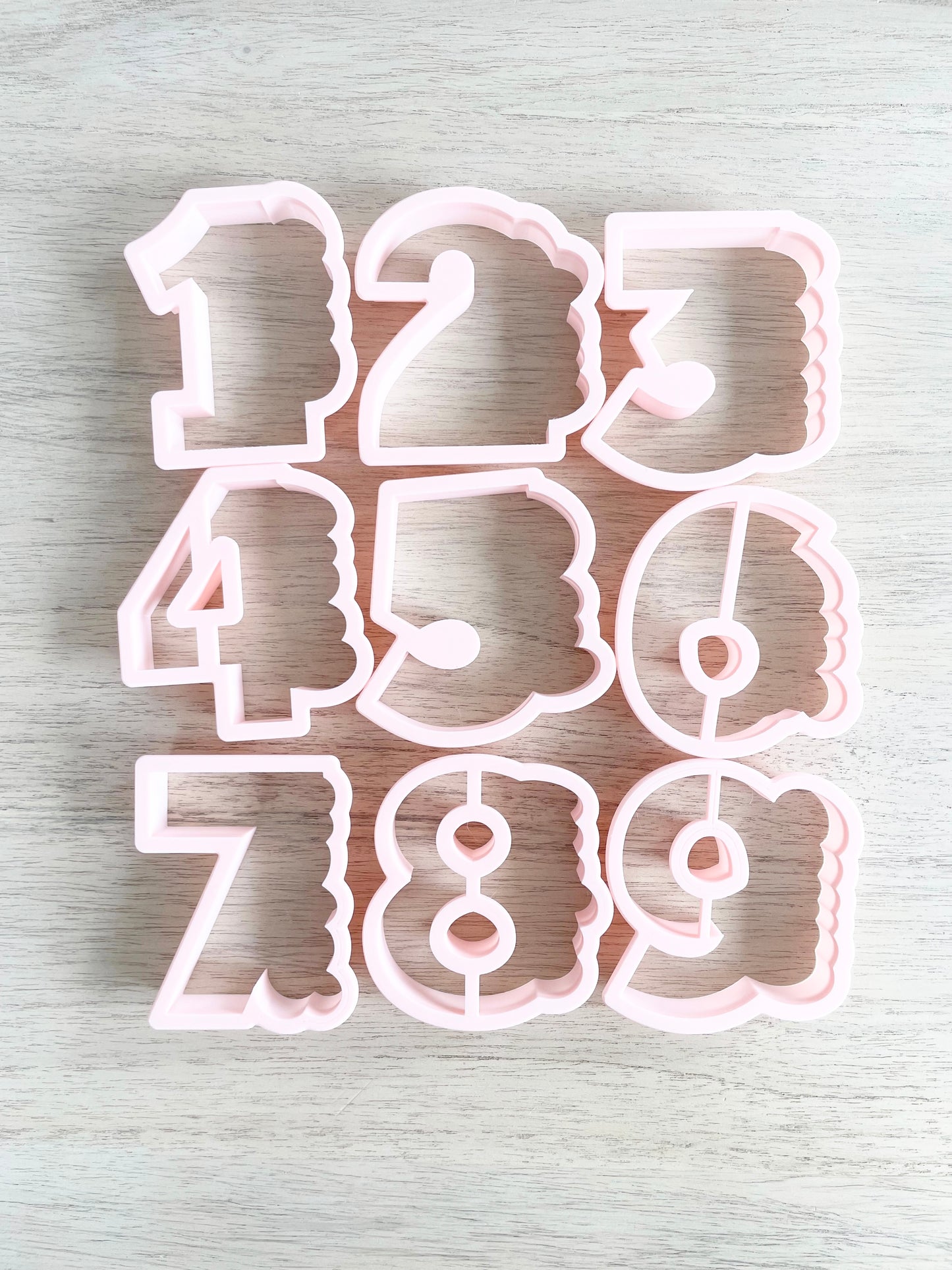 Numbers 1-9 with font Cookie Cutters