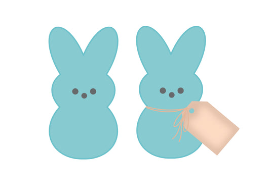 Peep Bunny with or without Tag Cookie Cutter