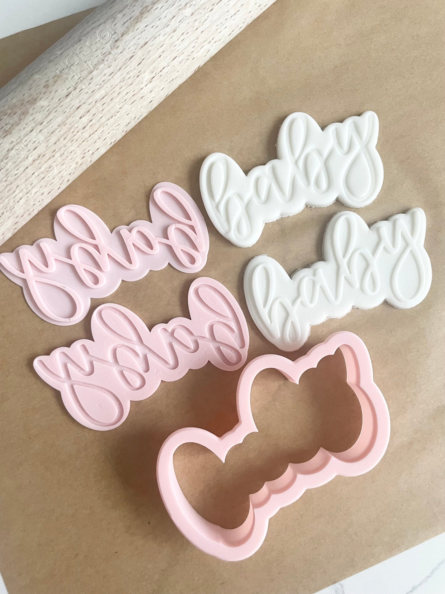 Baby Font Embosser or Debosser and Cookie Cutter Set