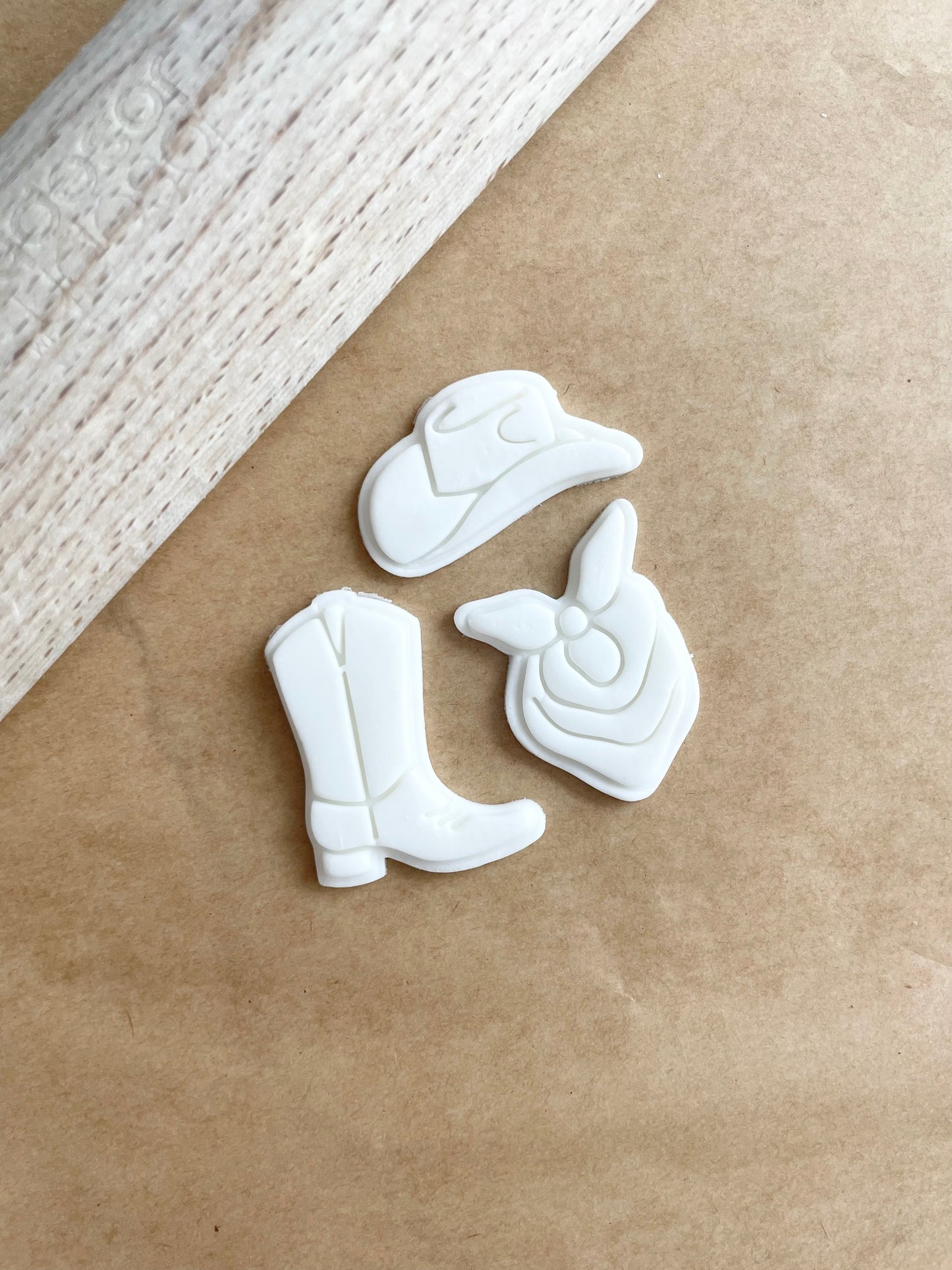 Western Mini Cowboy Hat, Cowboy Boot, or Bandana Debosser Cookie Cutter Set