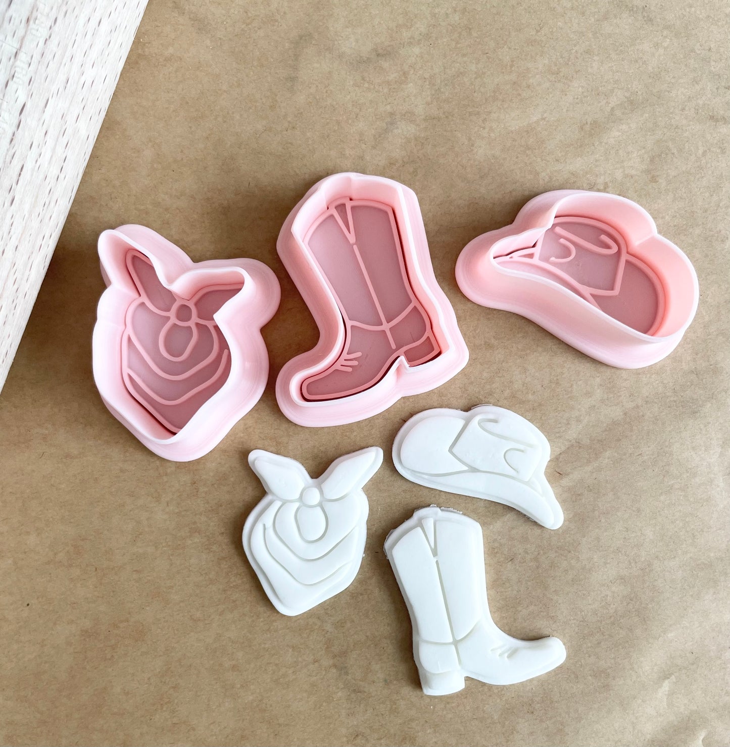 Western Mini Cowboy Hat, Cowboy Boot, or Bandana Debosser Cookie Cutter Set
