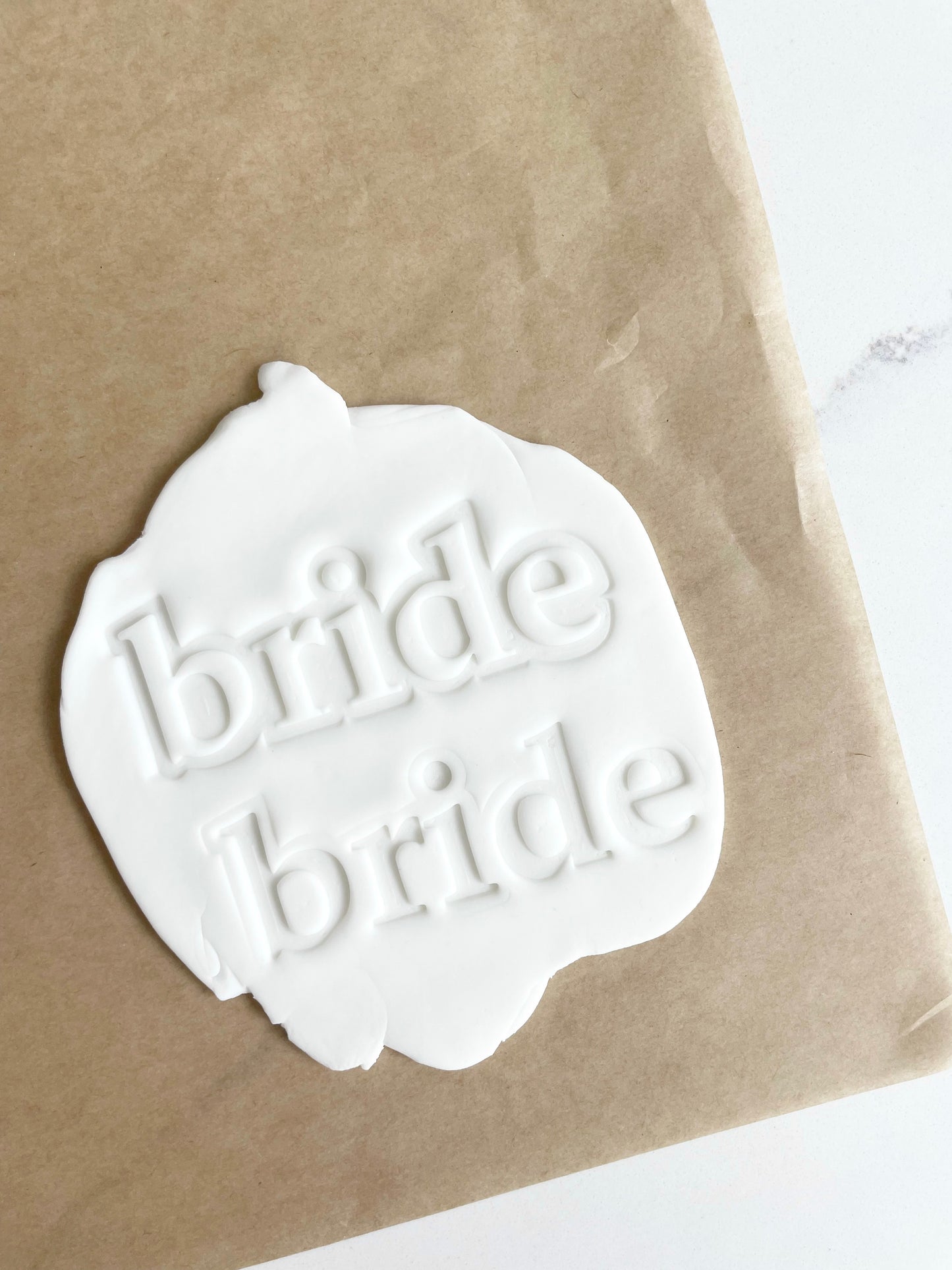 Bride and Groom Font Embosser or Debosser and Cookie Cutter Set