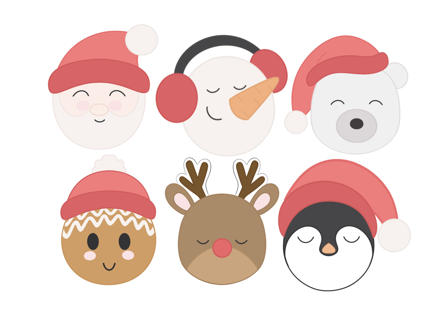 Winter Character Faces Cookie Cutters