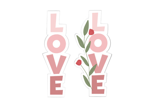 Tall LOVE with or without greenery Valentine's Set Cookie Cutters