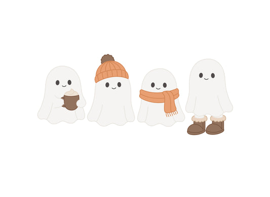 Ghost with Mug, with Beanie, with Scarf, or with Boots Cookie Cutter