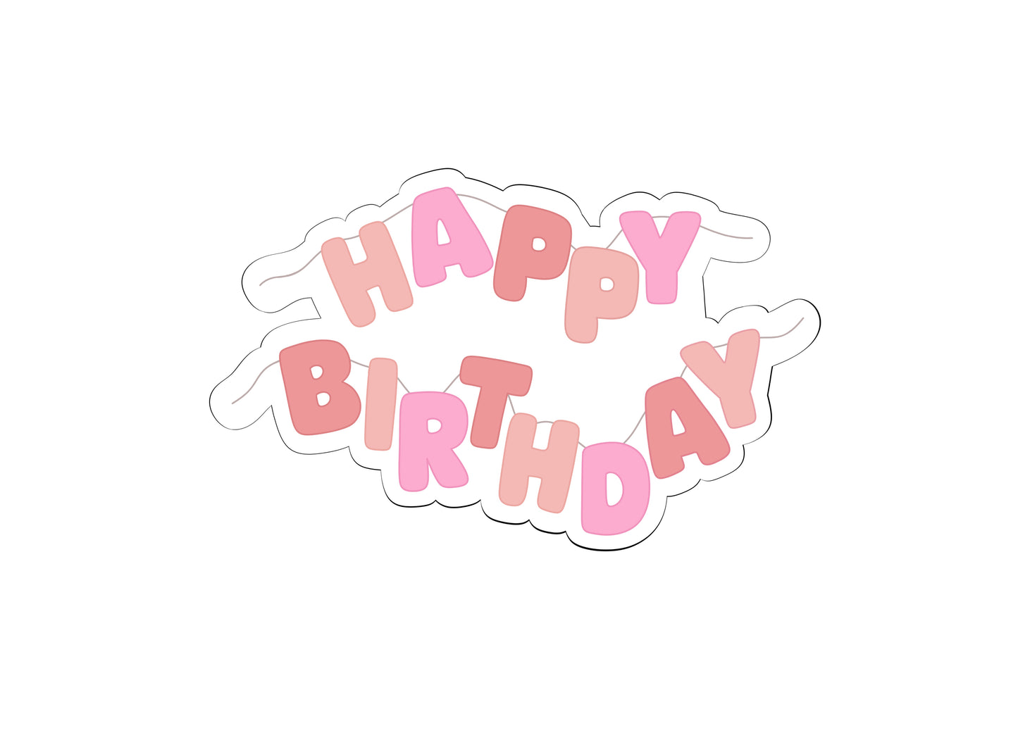 Happy Birthday Banner Cookie Cutter