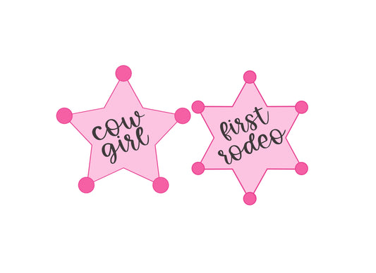 5 Point Star or 6 Point Star Sheriff Badge Cookie Cutters