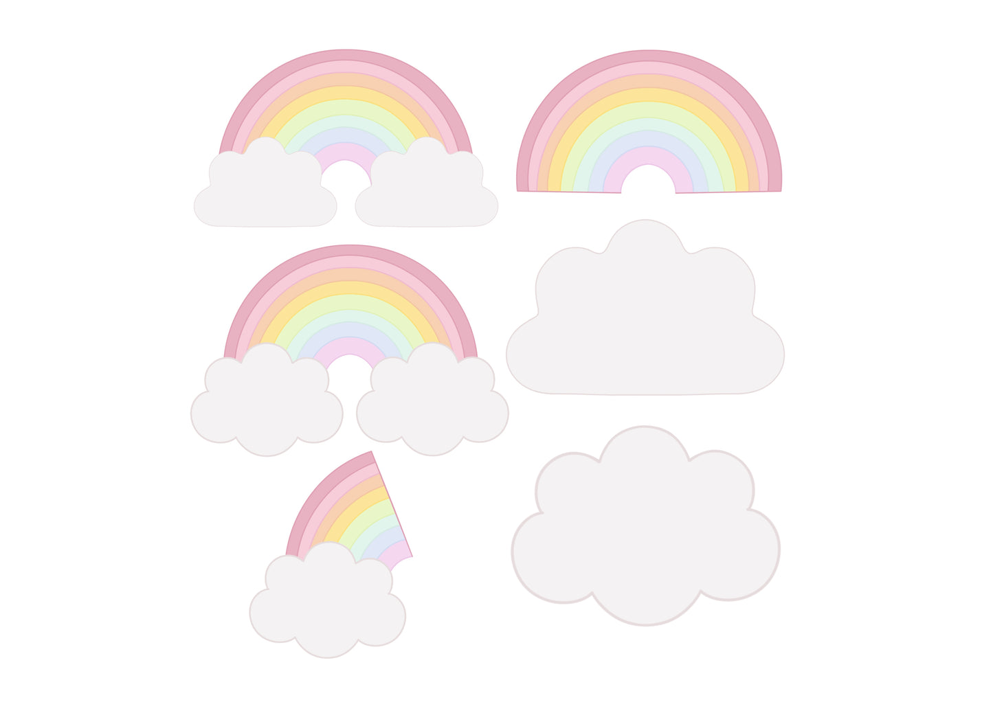 Rainbow and Clouds Collection Cookie Cutters