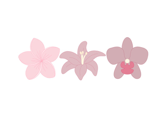 Plumeria, Lily, and Orchid Cookie Cutters