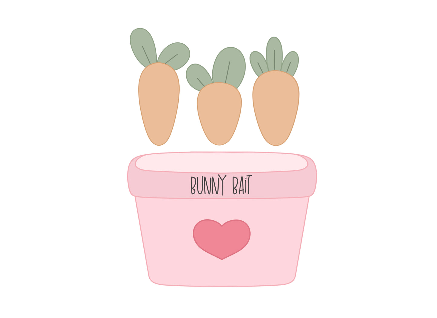 Bunny Bait Carton with Mini Carrots Cookie Cutters
