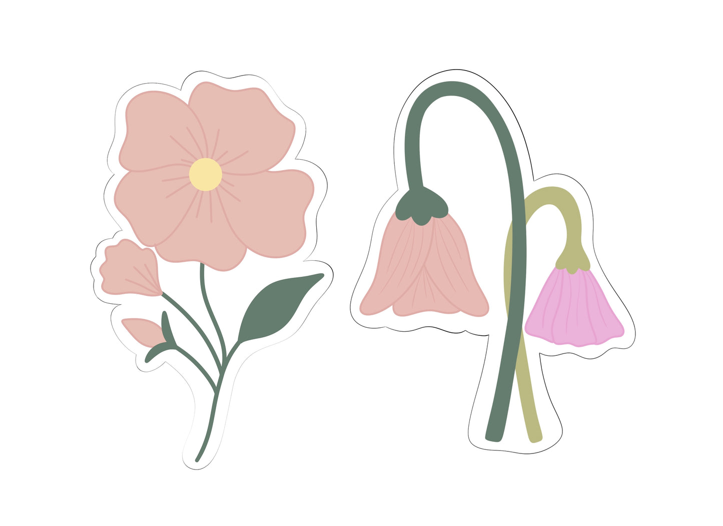 Fairy Flower 1 or Fairy Flower 2 Cookie Cutter