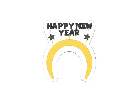 Happy New Year Star Headband Cookie Cutter