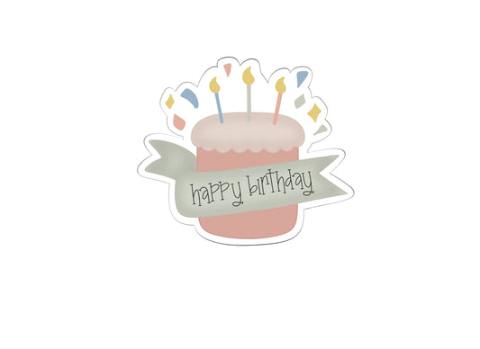 Party Cake with Banner Cookie Cutter