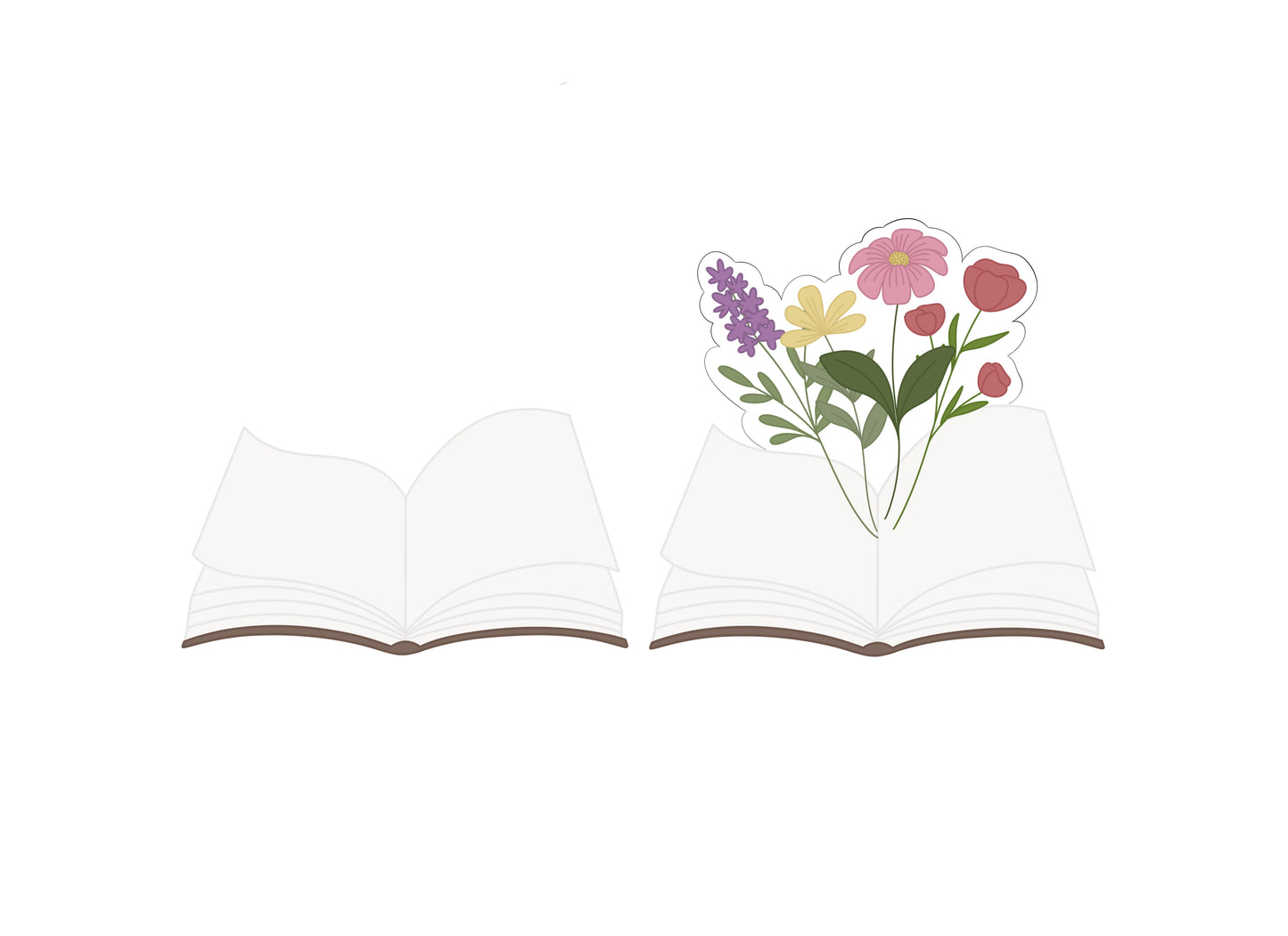 Open Book with or without Florals Cookie Cutters