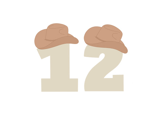 Number 1 with Cowboy Hat or Number 2 with Cowboy Hat Cookie Cutters