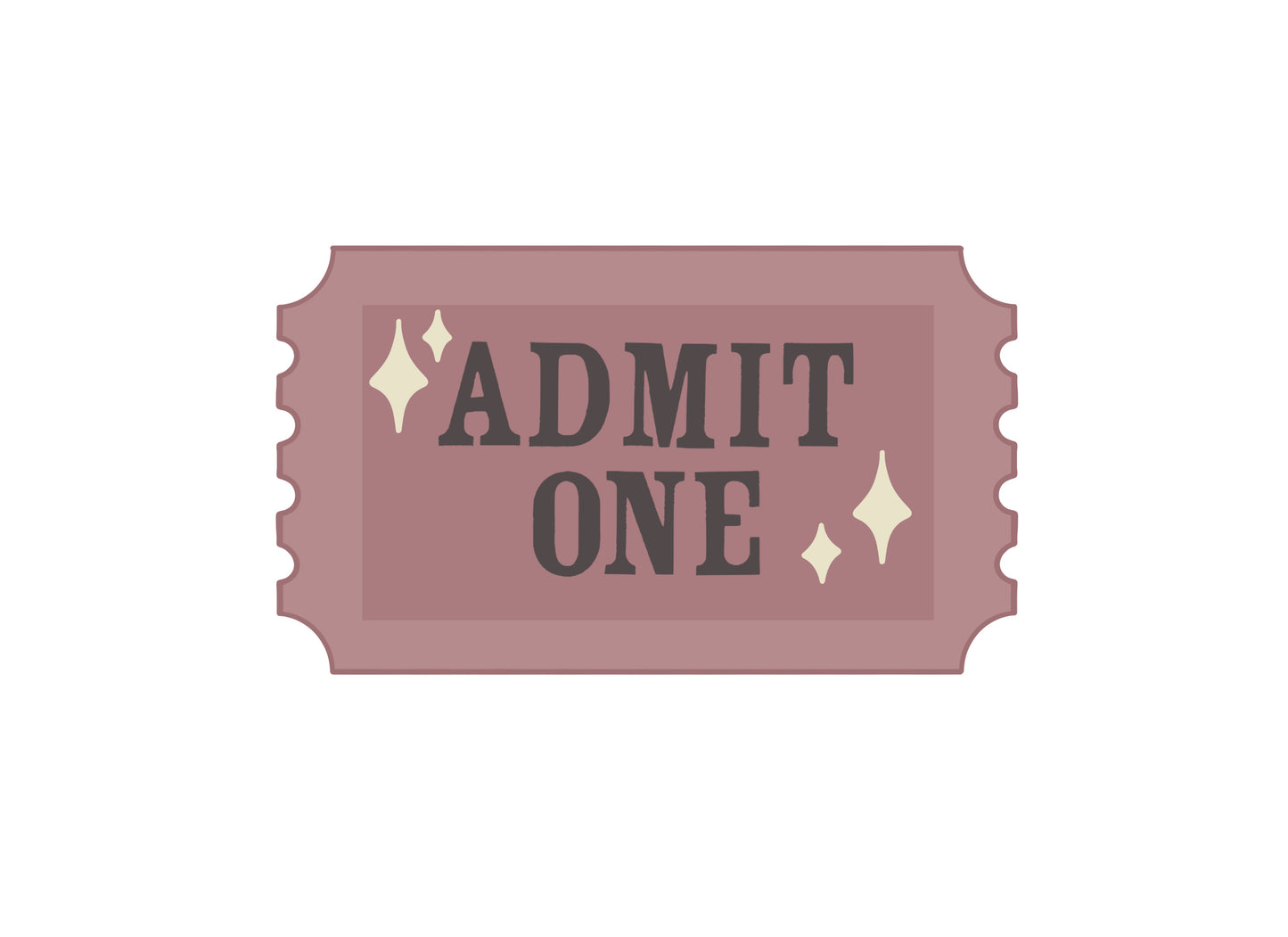 Admit One Ticket Cookie Cutter