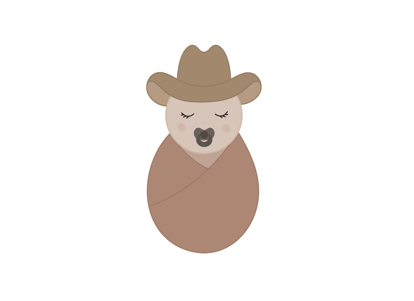 Bundled Baby with Cowboy Hat Cookie Cutter