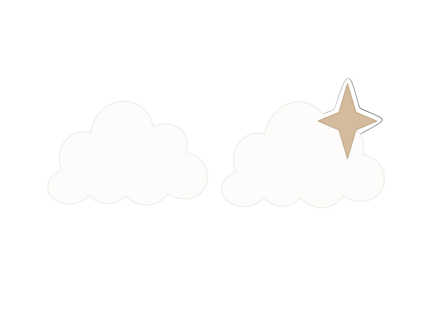 Cloud 2 with or without Star Cookie Cutter