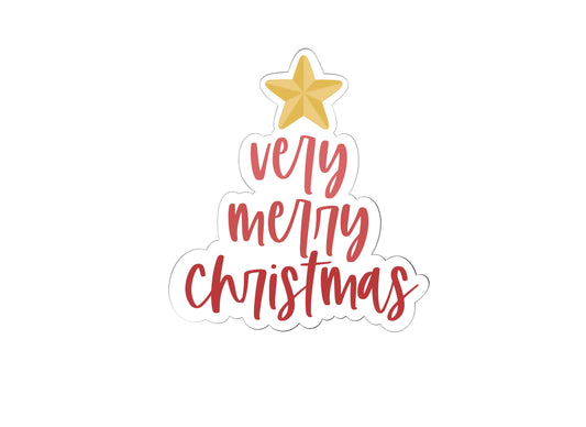 Very Merry Christmas Tree Shape with Star Cookie Cutter