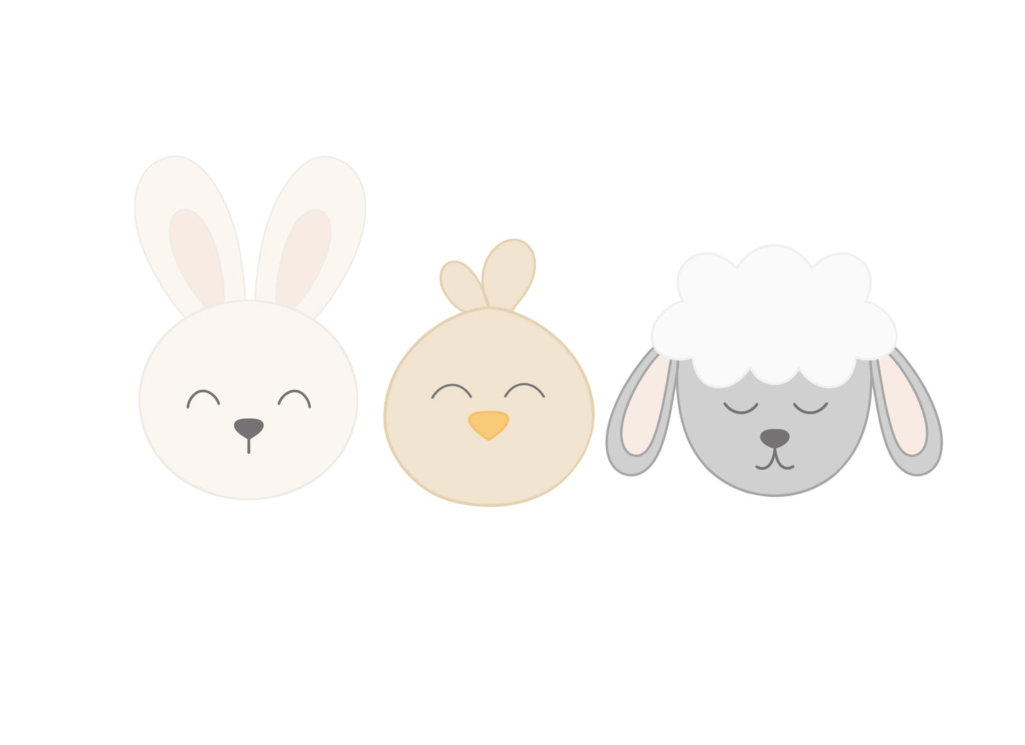 Easter Animal Mini Faces Cookie Cutters