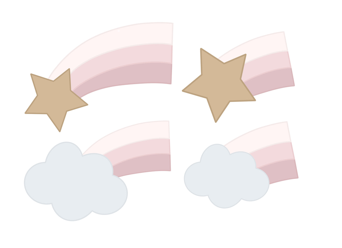 Rainbow with Star, Rainbow with Cloud, Chubby Rainbow with Star, or Chubby Rainbow with Cloud Cookie Cutters