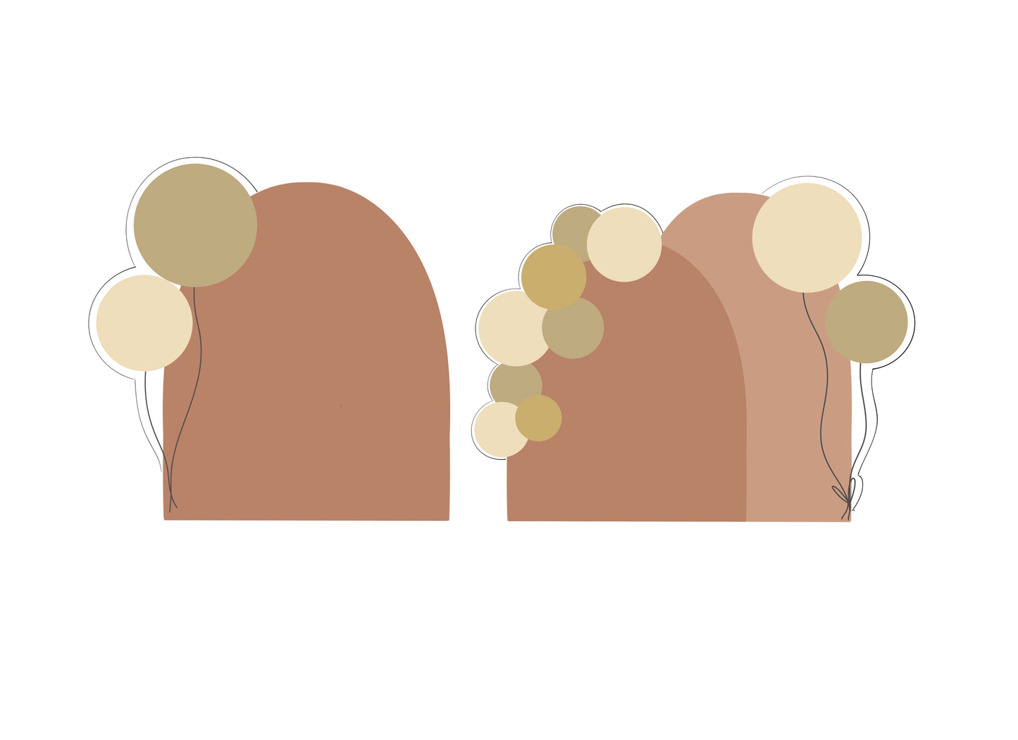 Arch with Balloons or Double Arch with Balloons Cookie Cutters