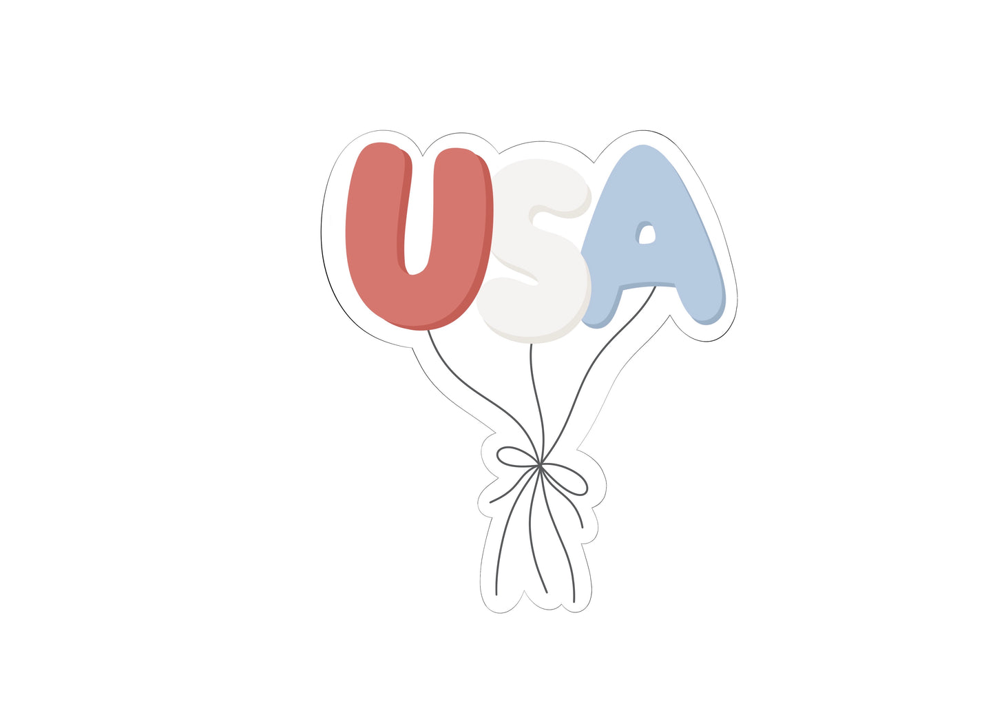 USA Balloons Cookie Cutter