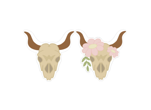 Cow Skull with or without Florals Cookie Cutter