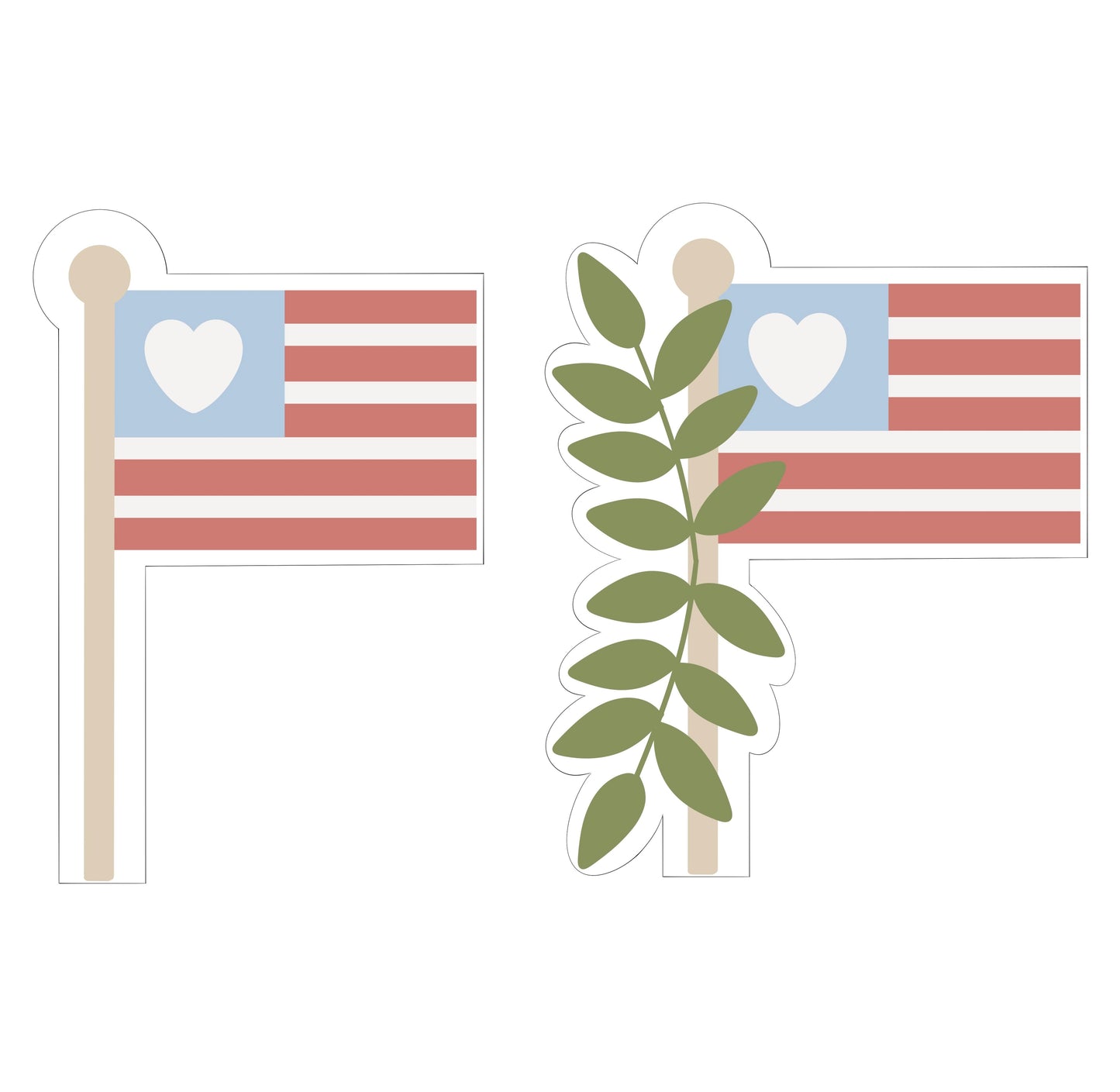 Standing Flag with or without Greenery Cookie Cutters