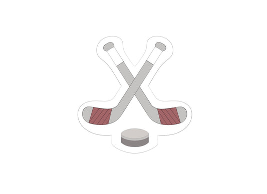 Hockey Sticks with Puck Cookie Cutter