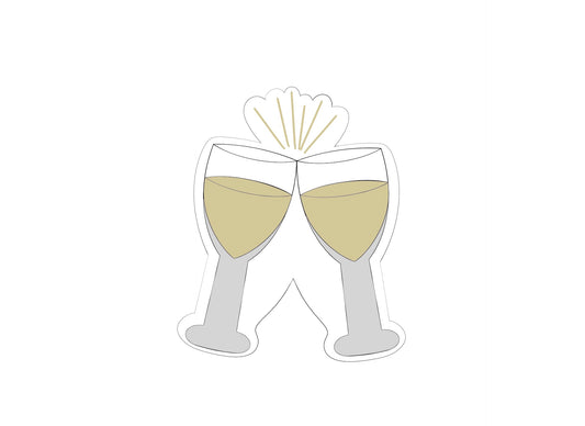 Champagne Glasses Clinking Cookie Cutter