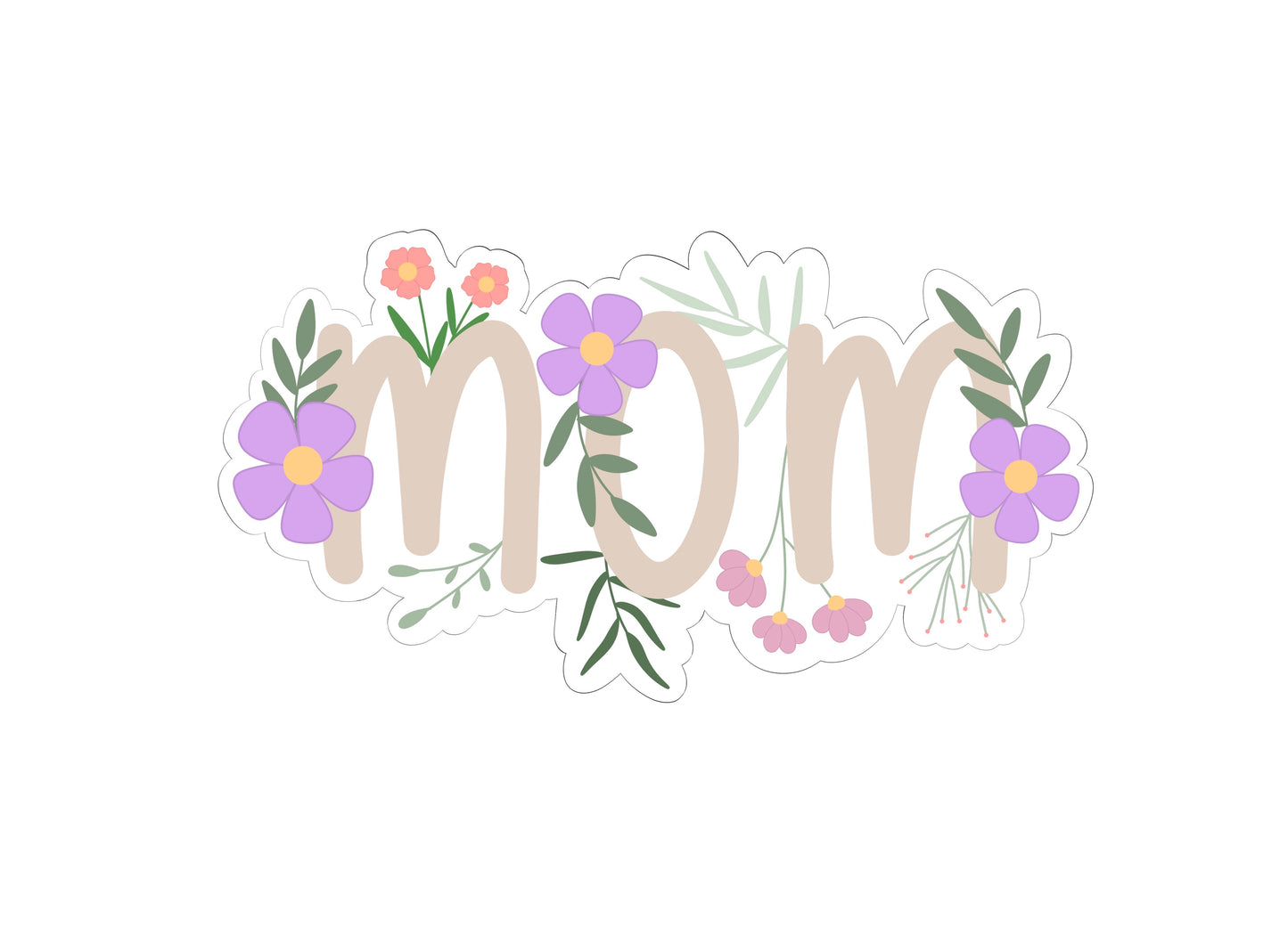 Super Floral Mom Plaque Cookie Cutter