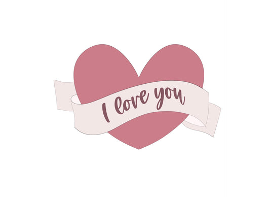 Heart With Flowing Banner Cookie Cutter
