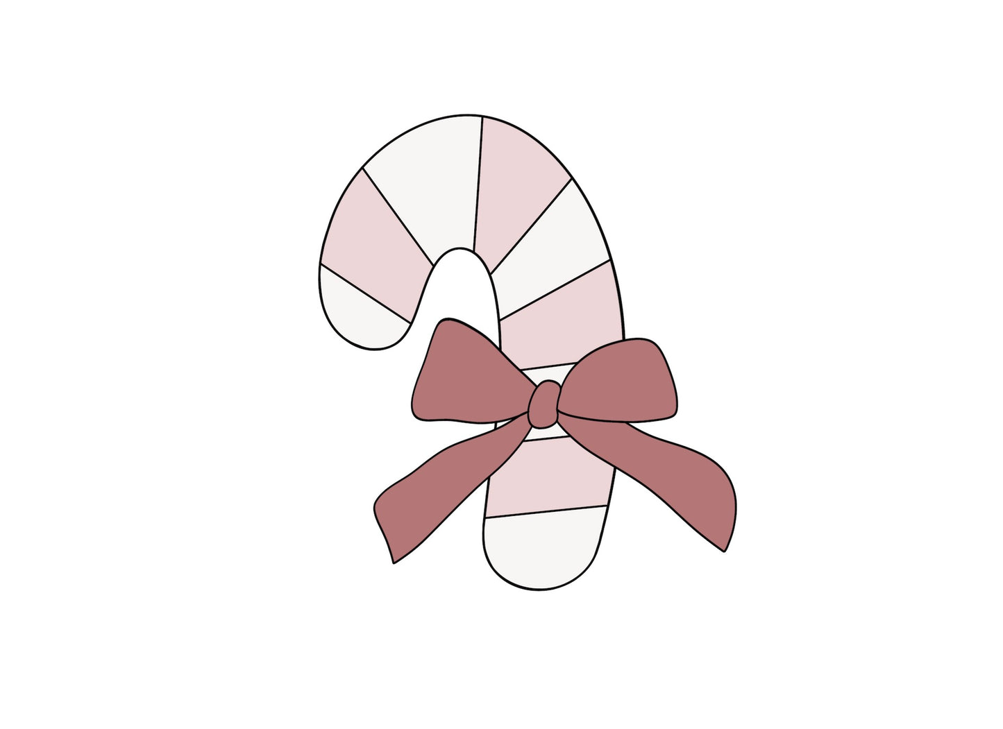 Candy Cane with Bow Cookie Cutter