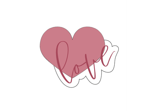 Heart With Love Font Cookie Cutter
