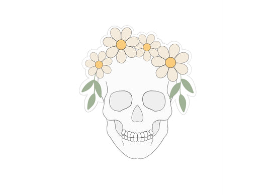 Skull with Daisies Cookie Cutter