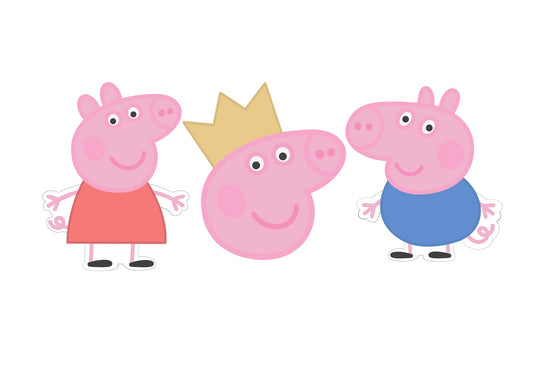 Girl Pig, Pig with Crown, or Boy Pig Cookie Cutters