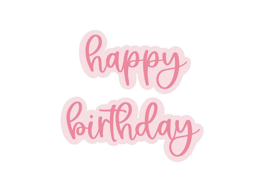 happy birthday font plaque set Cookie Cutters