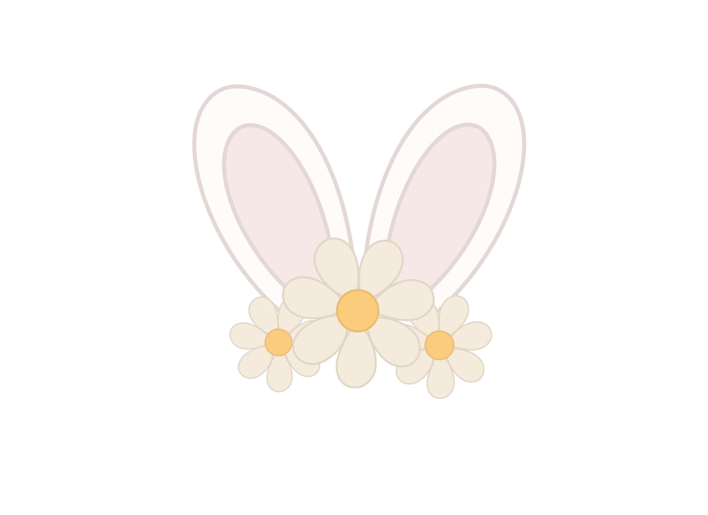 Bunny Ears with Daisies Cookie Cutter
