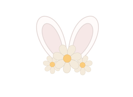 Bunny Ears with Daisies Cookie Cutter