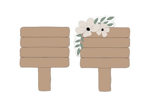 Wood Sign and Wood Sign with Flower Cookie Cutters