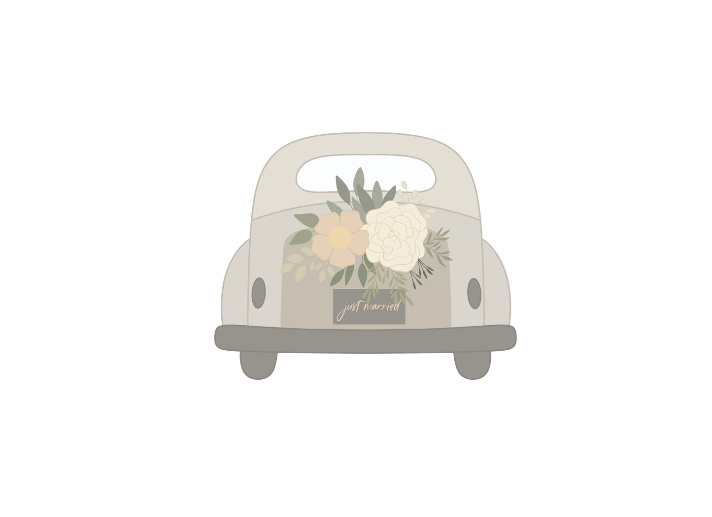 Back of Wedding Getaway Car Cookie Cutter