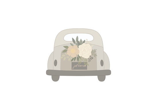Back of Wedding Getaway Car Cookie Cutter