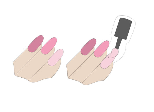 Nails or Nails with Polish Wand Cookie Cutters