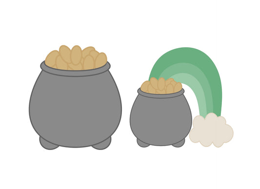 Pot of Gold or Pot of Gold with Rainbow Cookie Cutters