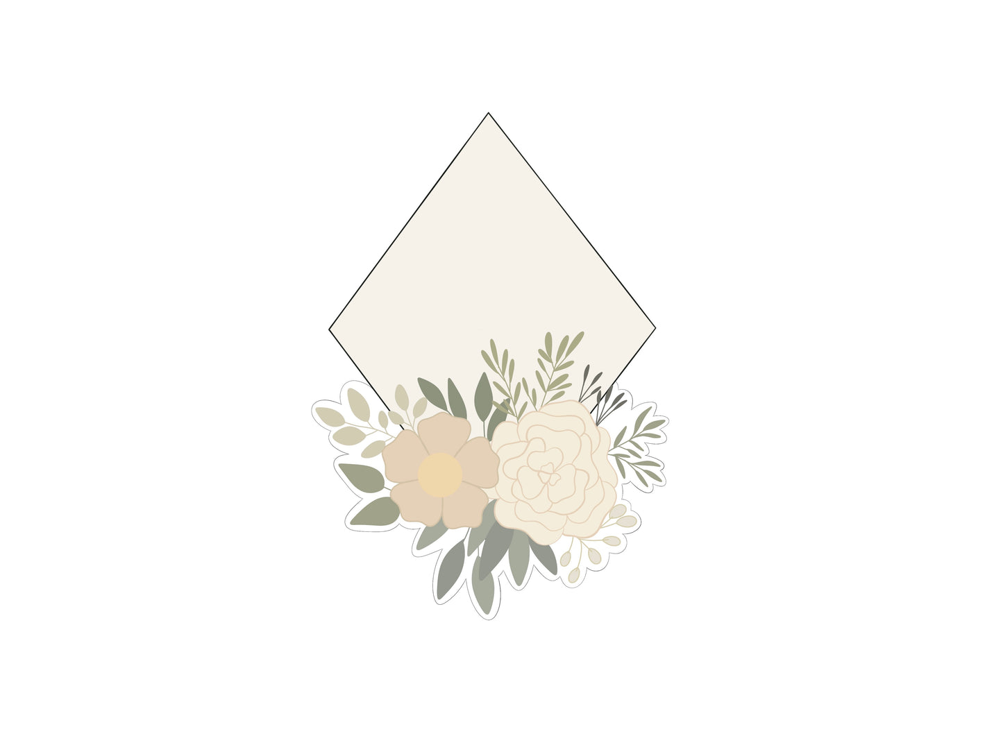 Diamond Floral Plaque Cookie Cutter
