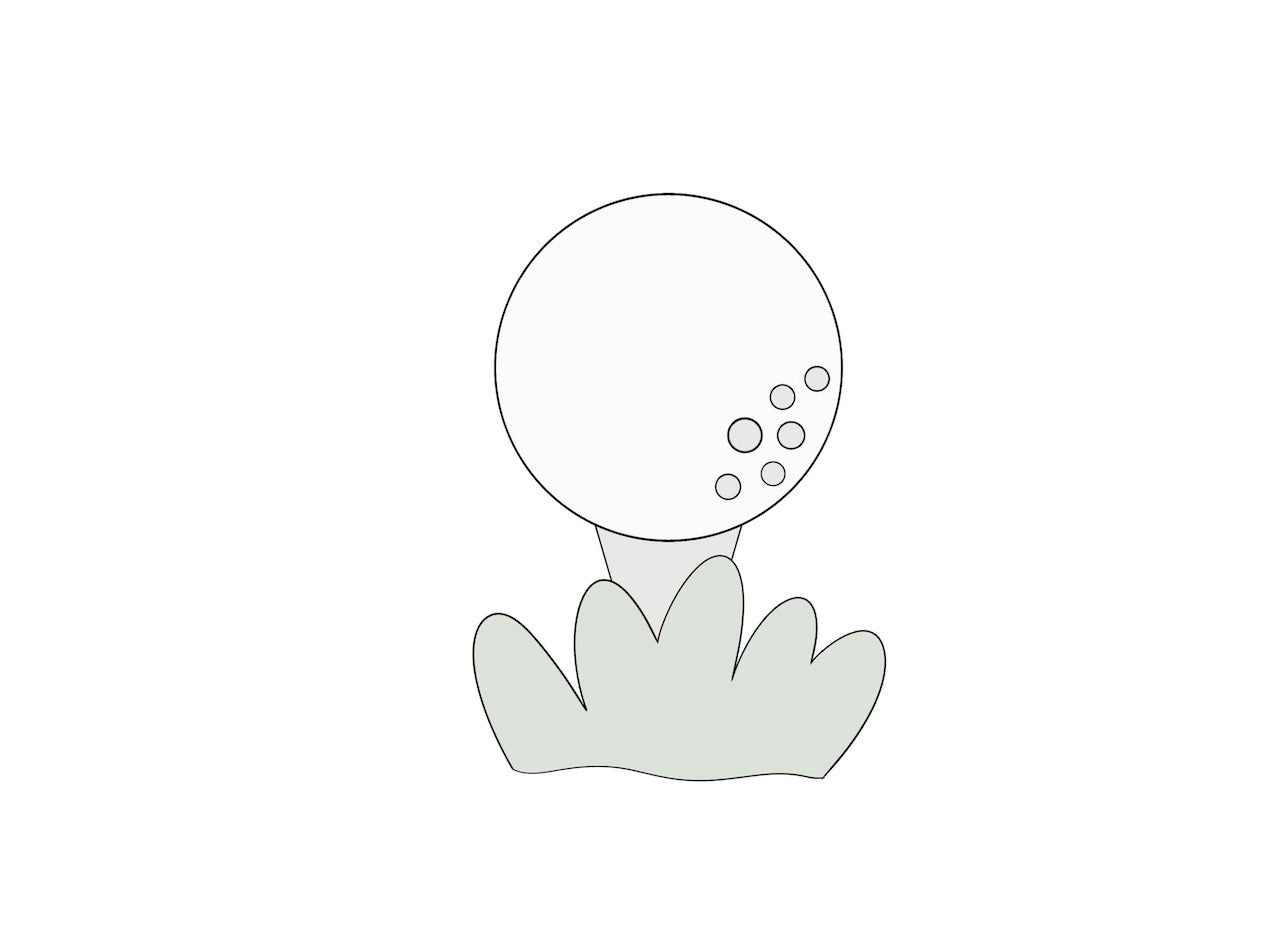 Golf Ball with Grass Cookie Cutter