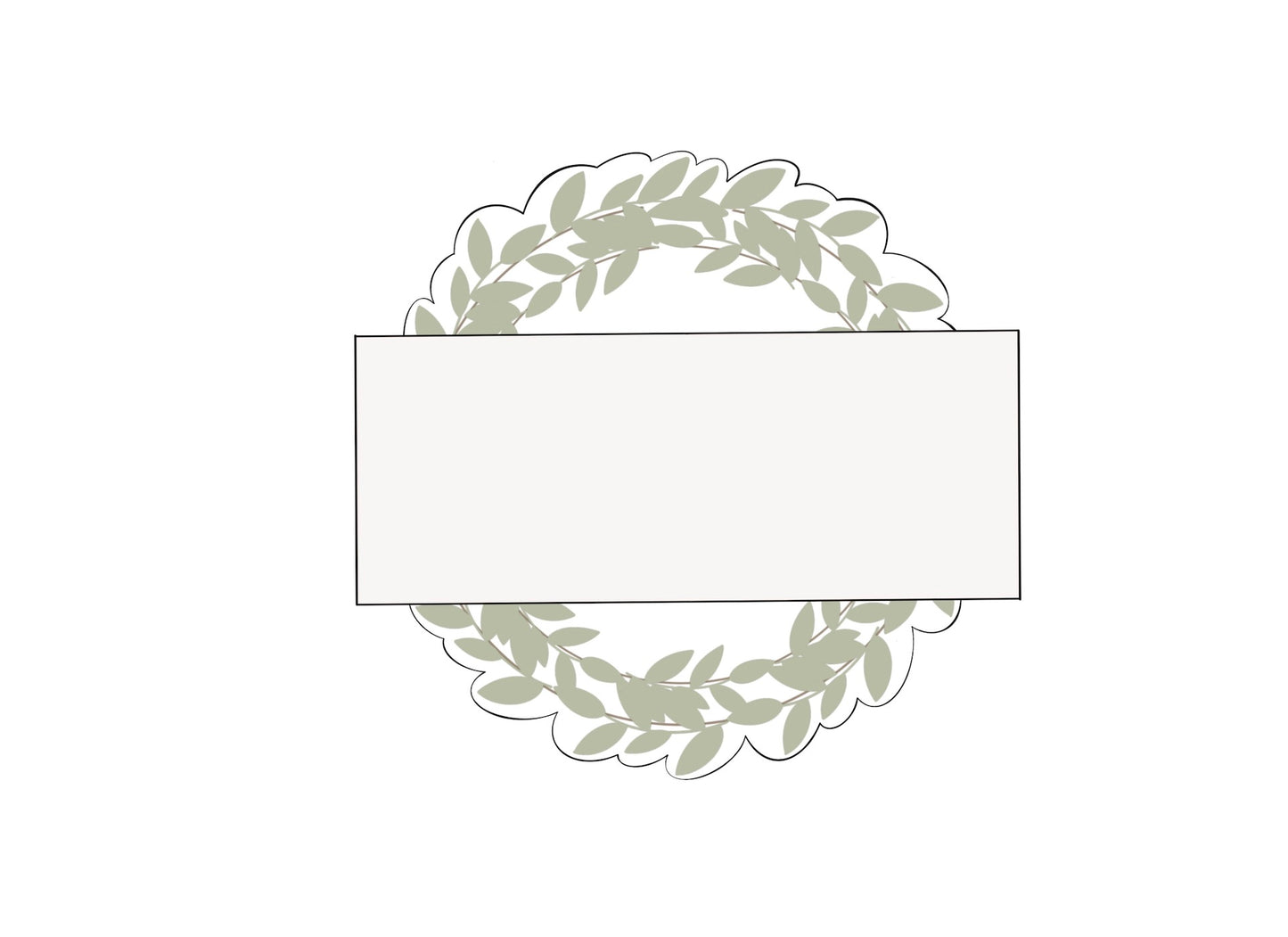 Wreath Name Plaque Cookie Cutter
